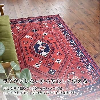 Amazon | TOCO LIFE 洗濯機で洗えるヴィンテージ風ラグマット